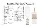 Stork floor plan with interior design options including kitchen, great room, bedrooms and bathrooms at 7400 W Quail Track Dr, Peoria, AZ 85383