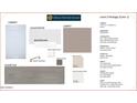 Level 2 design scheme featuring white cabinets, gray and white countertops and backsplash, and neutral-toned flooring and carpet at 36972 W Santa Maria St, Maricopa, AZ 85138