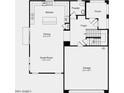 Open-concept floor plan showcasing kitchen, dining area, great room, powder room, foyer, porch, and garage at 14618 W Sand Hills Rd, Surprise, AZ 85387