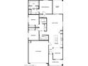 Detailed floor plan of a modern home with three bedrooms, two baths, and an open-concept living area at 11522 W Deanne Dr, Youngtown, AZ 85363