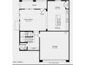 Open concept floorplan shows living room, dining, kitchen, powder room, and garage at 14636 W Sand Hills Rd, Surprise, AZ 85387