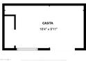 Floor plan of the casita measuring 18'4