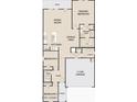 Detailed floor plan highlighting the layout of the home with three bedrooms and open kitchen at 4038 E San Jose St, San Tan Valley, AZ 85143