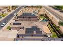 Aerial shot of two homes with solar panels and an inviting backyard at 6915 S Sapphire Way, Chandler, AZ 85249