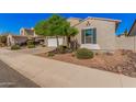 Home with a large shade tree in the front yard and a two-car garage at 1446 E Canary Dr, Gilbert, AZ 85297