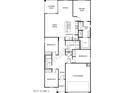 Detailed floor plan showcases an open-concept layout with a primary suite, three bedrooms, and a two-car garage at 24383 W La Salle St, Buckeye, AZ 85326