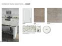 Interior finish selection featuring white cabinets, granite countertops, plush carpet, and light flooring at 24383 W La Salle St, Buckeye, AZ 85326