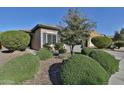 Attractive home showcasing lush landscaping with mature trees and manicured bushes at 27138 W Escuda Dr, Buckeye, AZ 85396