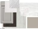 Selection of interior finish materials in light grey, white and brown tones for floors, walls, and cabinets at 15580 S 181St Ln, Goodyear, AZ 85338