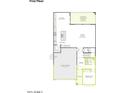 Layout of the home's first floor, featuring an open kitchen, spacious great room, and two-bay garage at 40234 N Alegre Dr, San Tan Valley, AZ 85140
