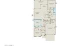 Layout of a home with two bedrooms, two baths, a study, kitchen, laundry and a two car garage at 7851 W Meadowlark Way, Florence, AZ 85132