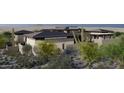 This modern home features desert landscaping, offering a beautiful blend of architecture and nature at 8395 E Leaning Rock Rd # 187, Scottsdale, AZ 85266