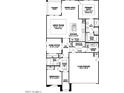 Detailed floor plan showcasing the layout of the home including the kitchen, living spaces, bedrooms, and bathrooms at 20318 W Turney Ave, Buckeye, AZ 85396