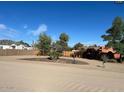 The exterior features mature trees, desert landscaping, with rock and desert sand yard at 22005 N 86Th Ave, Peoria, AZ 85383