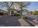 Single-story home boasts low-maintenance desert landscaping, a tiled roof, and a neutral-toned exterior at 4243 S Hackberry Trl, Gold Canyon, AZ 85118
