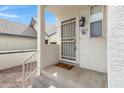 Covered porch with welcome sign at 1535 N Horne St # 15, Mesa, AZ 85203