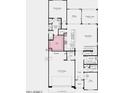 Layout of the first floor showing the gourmet kitchen, great room, primary suite, garage, and laundry at 8842 W Orange Dr, Glendale, AZ 85305