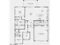 Detailed floor plan showcasing the layout of the home with a primary suite, flex room, and open-concept kitchen at 18110 W Silverwood Dr, Goodyear, AZ 85338