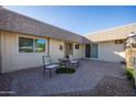 Private outdoor patio perfect for dining al fresco at 9813 W Sandstone Dr, Sun City, AZ 85351