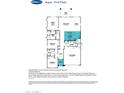 First floor plan with a large kitchen, owner's suite, two-car garage, and bedrooms at 28926 N 173Rd Dr, Surprise, AZ 85387