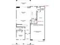 Detailed first-floor plan showcasing an open kitchen, a great room, and a three-car garage at 11107 E Ulysses Ave, Mesa, AZ 85212