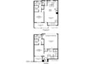 Detailed floor plan showcasing the layout of the first and second floors, including room dimensions and features at 11300 N Casa Dega Dr # 1058, Surprise, AZ 85388