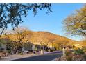 Neighborhood street featuring desert landscaping and mountain views at 12083 E Wethersfield Dr, Scottsdale, AZ 85259