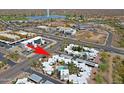 Location aerial view showcasing nearby roadways and amenities with easy access to a beautiful fountain landmark at 16807 E Gunsight Dr # B18, Fountain Hills, AZ 85268