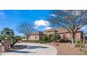 Beautiful single-story home with a private driveway, mature trees, and well-maintained landscaping under a bright blue sky at 1096 W Via De Palmas --, San Tan Valley, AZ 85140