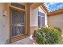 The front door with security screen features a cactus design and a 'Welcome' mat at 3682 S Rosemary Dr, Chandler, AZ 85248