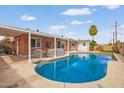 Inviting backyard with a sparkling blue pool, covered patio and well-maintained landscaping, perfect for outdoor enjoyment at 4901 N 85Th St, Scottsdale, AZ 85251