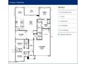 Detailed floor plan showcasing a spacious layout with three bedrooms, two baths, and a three-car garage at 13444 W Claret Cup Rd, Peoria, AZ 85383