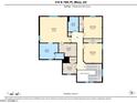 Layout of the second floor with the primary bedroom, laundry, three additional rooms, and two baths at 314 N 79Th Pl, Mesa, AZ 85207