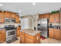 Kitchen featuring an island, stainless steel appliances, and wood cabinetry at 24848 W Kowalsky Ln, Buckeye, AZ 85326