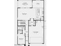 Detailed first-floor plan featuring a bedroom, bath, kitchen, great room, and 2-car garage at 25192 N 172Nd Dr, Surprise, AZ 85387