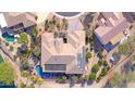 Stunning aerial view of property featuring a private pool, landscaped yard, and desert landscaping at 19644 N Majestic Vista Ct, Surprise, AZ 85387