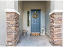 Inviting front entry featuring stone pillars and decorative details at 3439 E Shannon St, Gilbert, AZ 85295