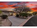 Beautiful shot of the home's circular driveway and desert landscape at 8607 E Preserve Way, Scottsdale, AZ 85266