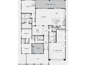Detailed floor plan showcasing a large living room, four bedrooms, and a three car garage at 21539 S 191St Pl, Queen Creek, AZ 85140
