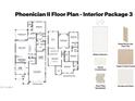 Phoenician II Floor Plan displaying the interior layout with labeled rooms, dimensions, and material selections at 7417 W Buckhorn Trl, Peoria, AZ 85383