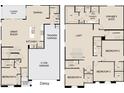 This floor plan features 5 bedrooms, 3 bathrooms, kitchen, living room, and multiple garages at 2337 E Homesteader Rd, San Tan Valley, AZ 85140