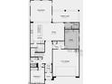 Detailed first-floor floorplan showcasing the layout of the kitchen, great room, dining, and garage at 7826 E Quartet Ave, Mesa, AZ 85212