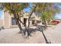 Charming single-story home featuring desert landscaping and a light stucco exterior with mature trees at 10816 W Palm Ln, Avondale, AZ 85392