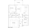 Layout of the 2-bedroom home, showcasing the owner's suite, living spaces, and 2-bay garage at 25224 N 174Th Ave, Surprise, AZ 85387