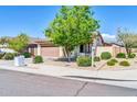 Single-story home featuring a well-manicured lawn, complemented by a shade tree and front yard at 17008 W Sonora St, Goodyear, AZ 85338