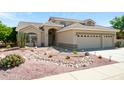 Well maintained home with a desert rock yard, native plants and a mature shade tree at 511 W Cherrywood Dr, Sun Lakes, AZ 85248