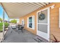 Enjoy the covered patio with comfortable seating, perfect for relaxing and entertaining outdoors at 5402 E Mckellips Rd # 298, Mesa, AZ 85215