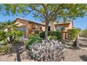 Beautiful home featuring lush landscaping, mature trees, and desert-friendly plants at 28351 N 130Th Dr, Peoria, AZ 85383