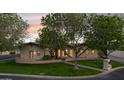 Charming home exterior featuring lush landscaping, a well-manicured lawn, and a welcoming entrance at 8336 S Homestead Ln, Tempe, AZ 85284