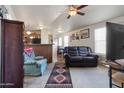 Inviting living room showcasing an open layout with carpet flooring at 7807 E Main St # E-38, Mesa, AZ 85207